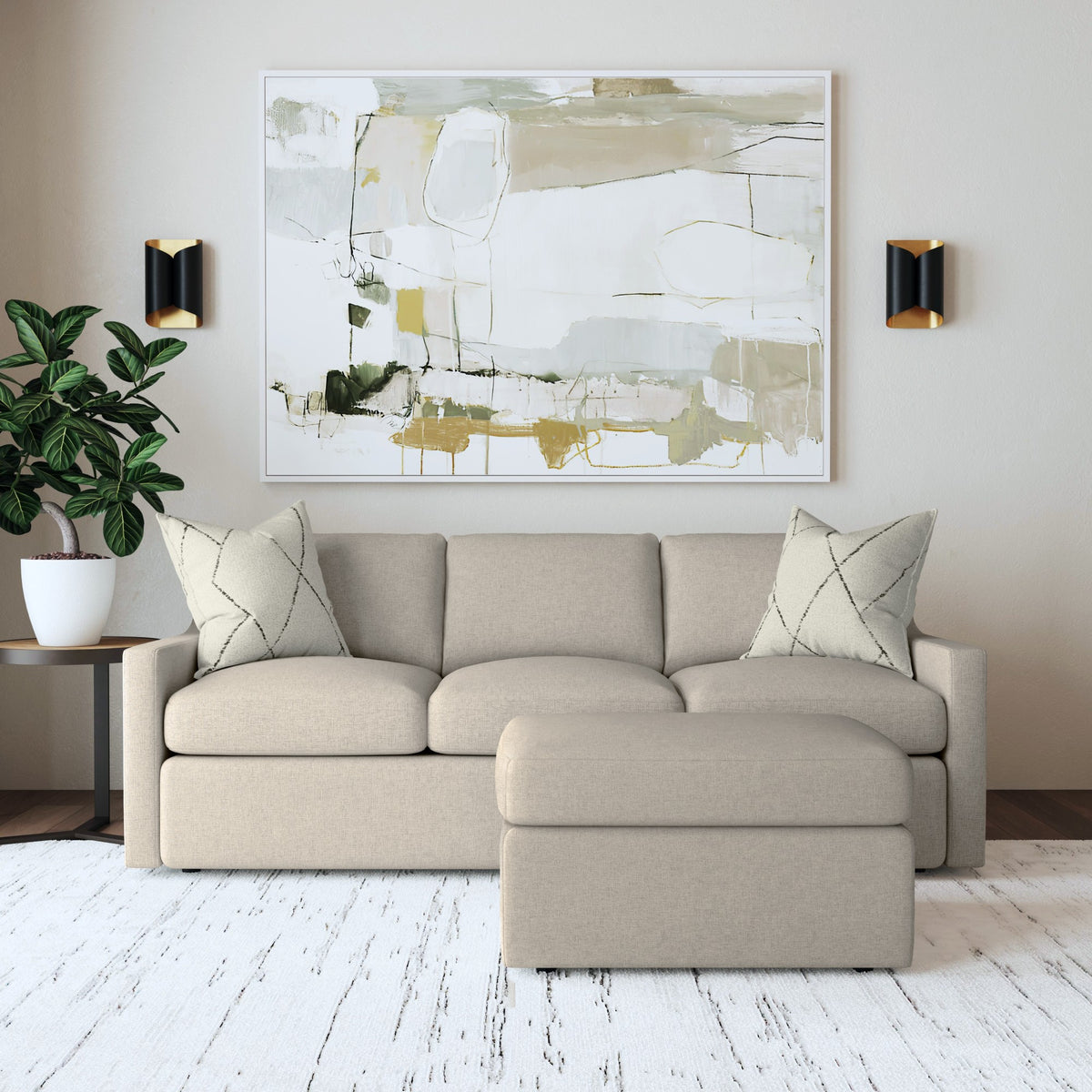 Sky Fabric Sofa 83" W