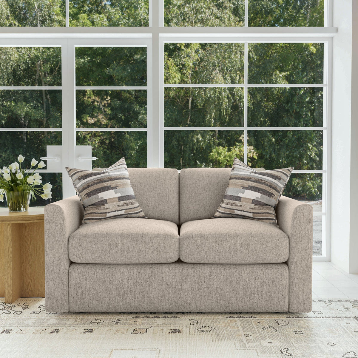 Sky Fabric Loveseat 62" W