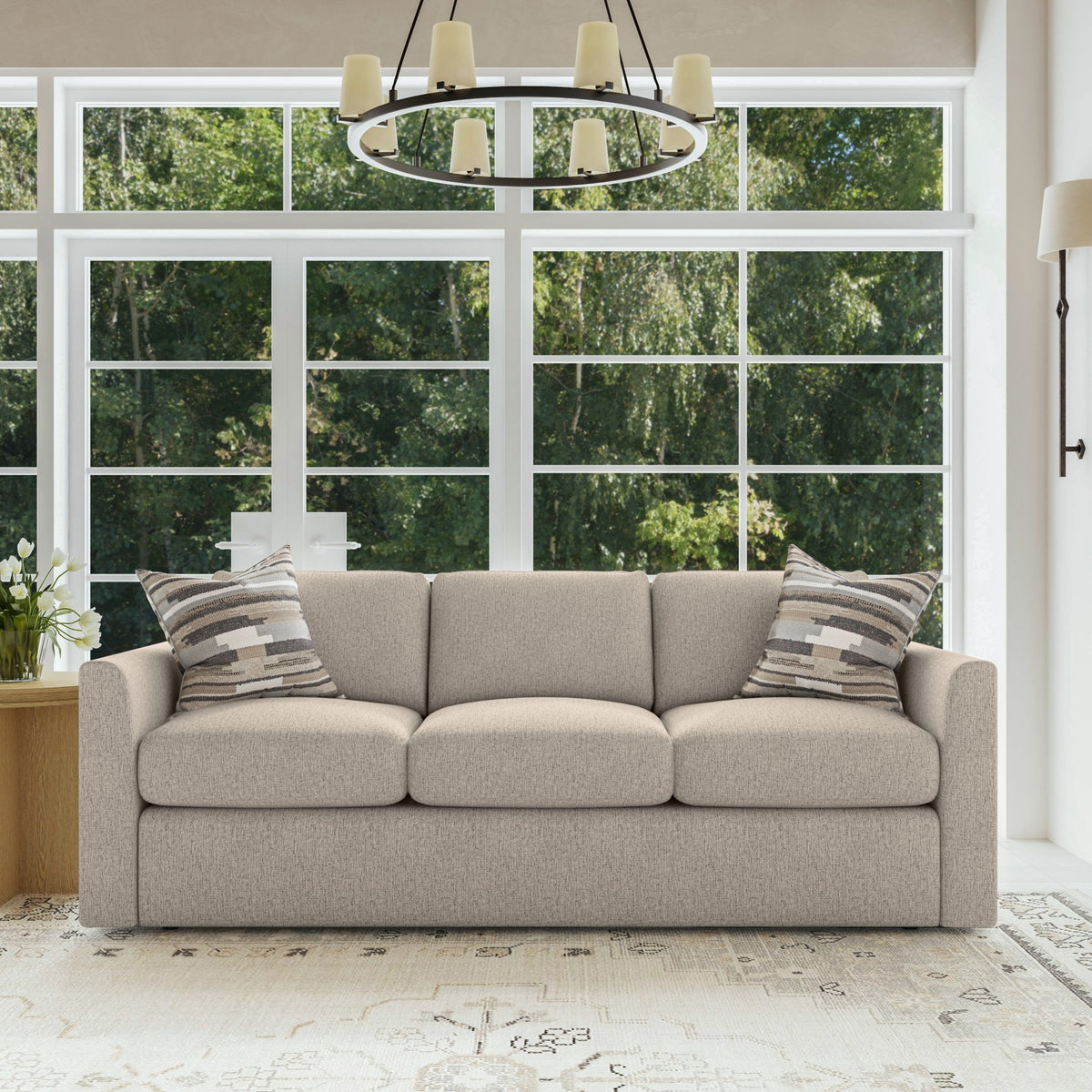 Sky Fabric Sofa 87" W