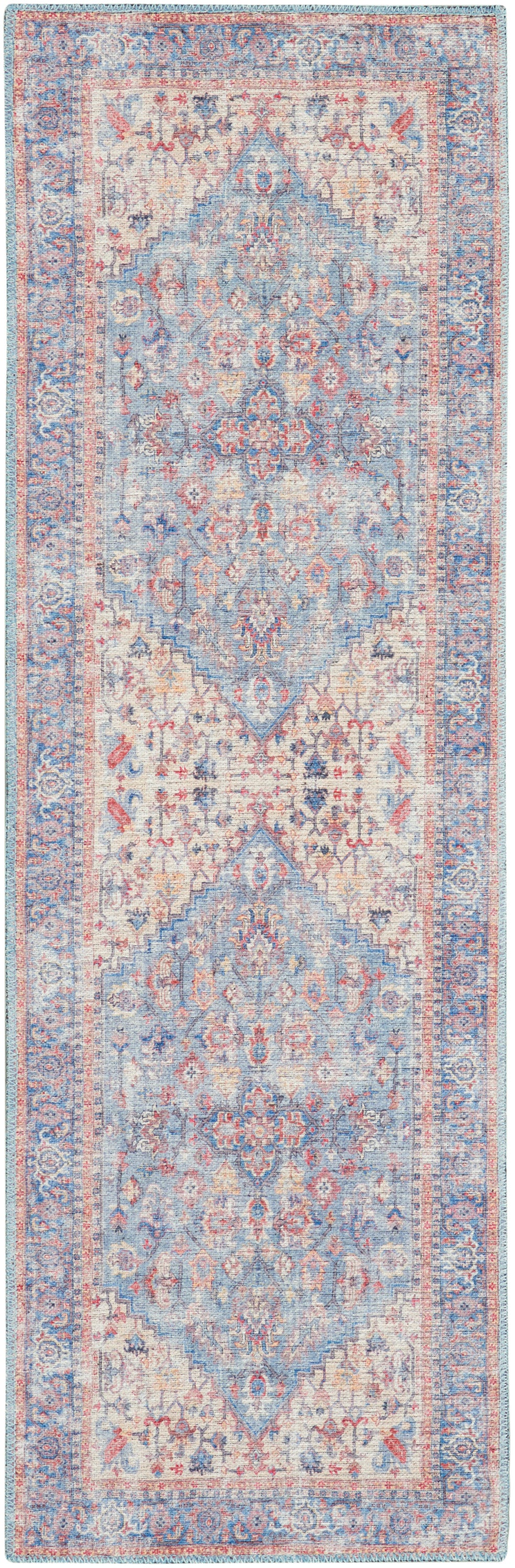 New Concept Washables SR104 Blue Multicolor Rug
