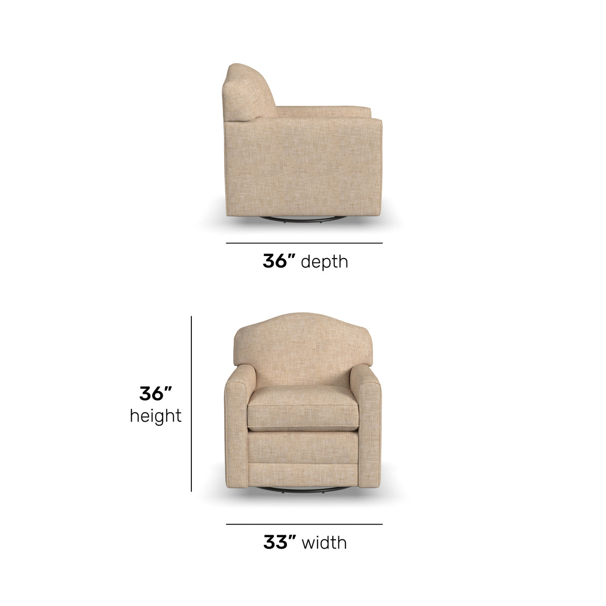 Aggie Fabric Swivel Chair