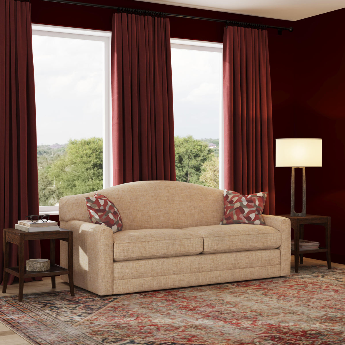 Aggie Fabric Two-Cushion Sofa