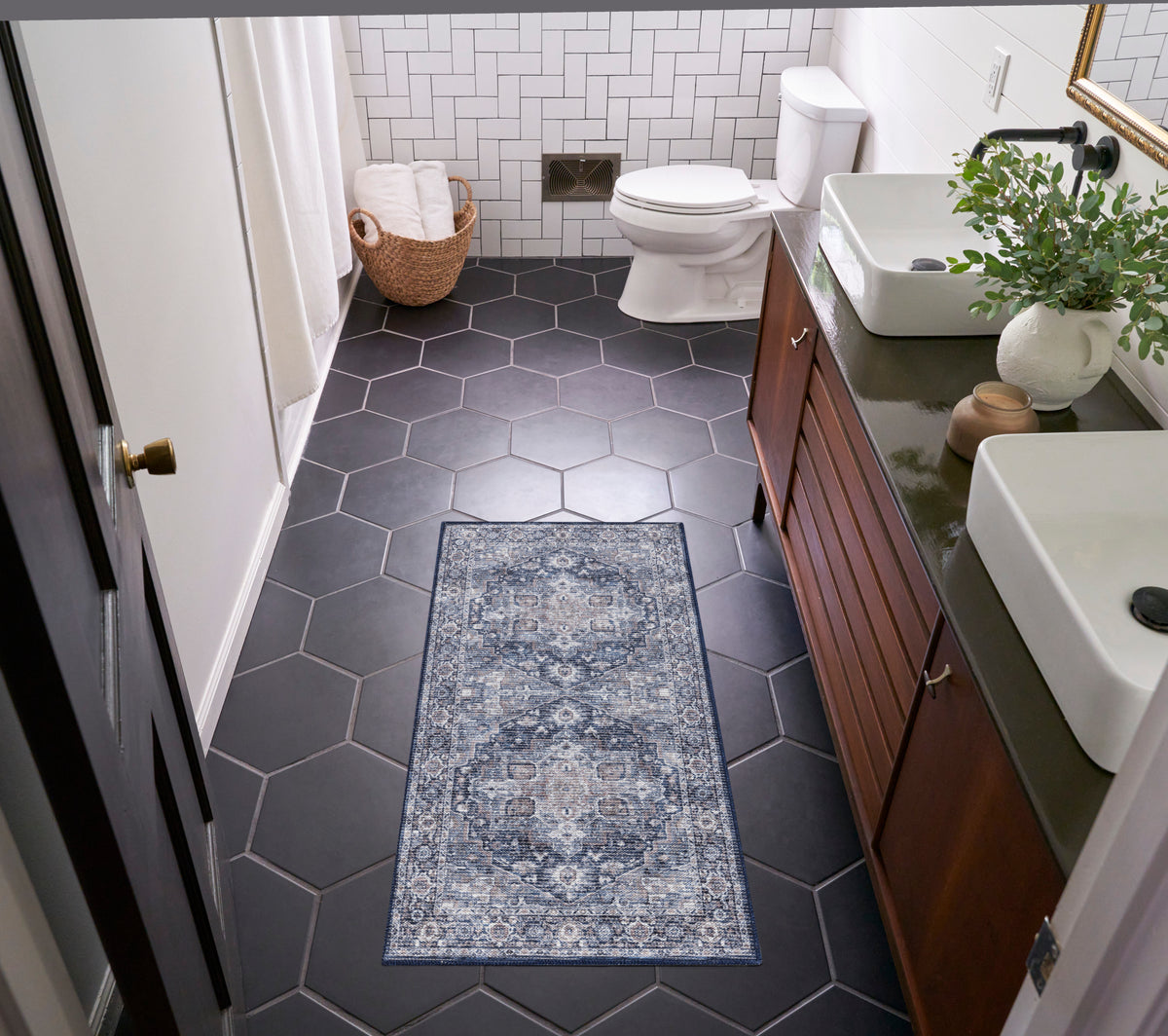 New Concept Washables SR101 Ivory Navy Rug