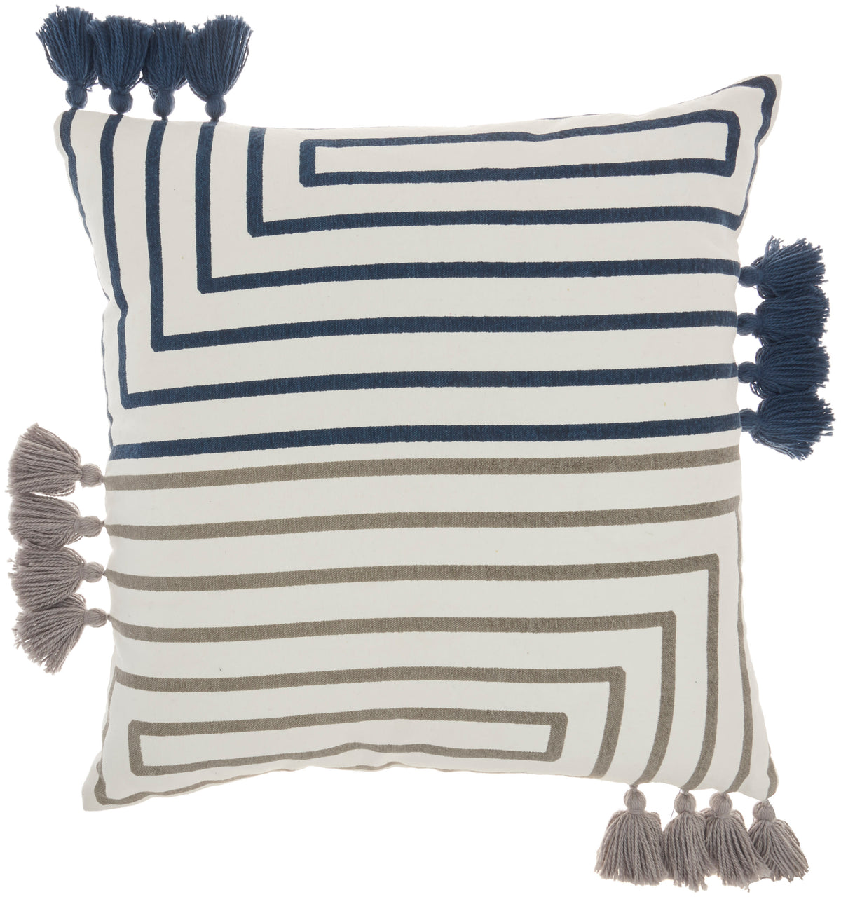 Lifestyle CN029 Light Grey/Navy 18" x 18" Throw Pillows