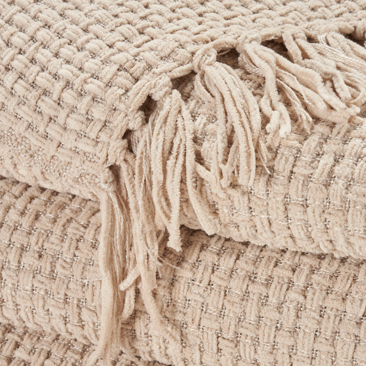 Lifestyle ZH225 Beige 70" x 103" Throw Blankets