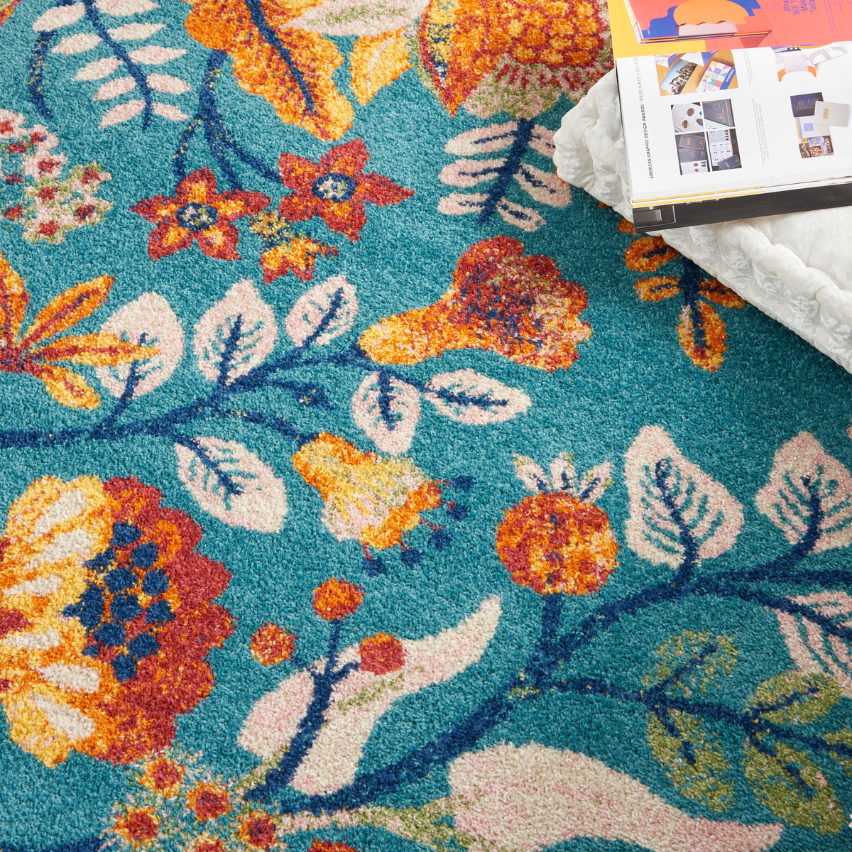 Allur ALR09 Turquoise Multicolor Rug
