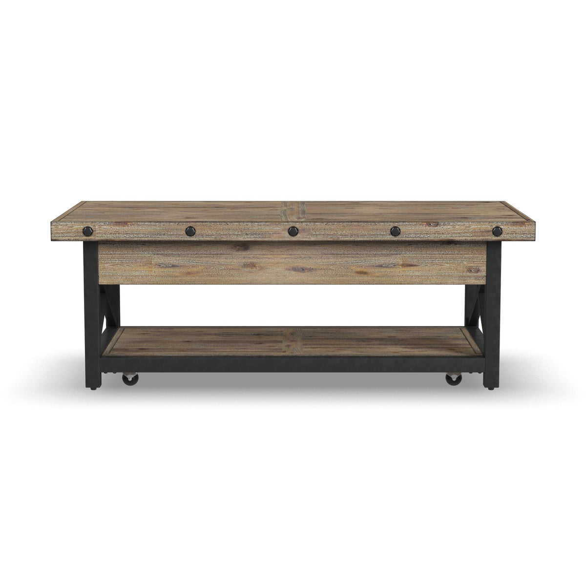 Carpenter Rectangular Lift-Top Coffee Table with Casters