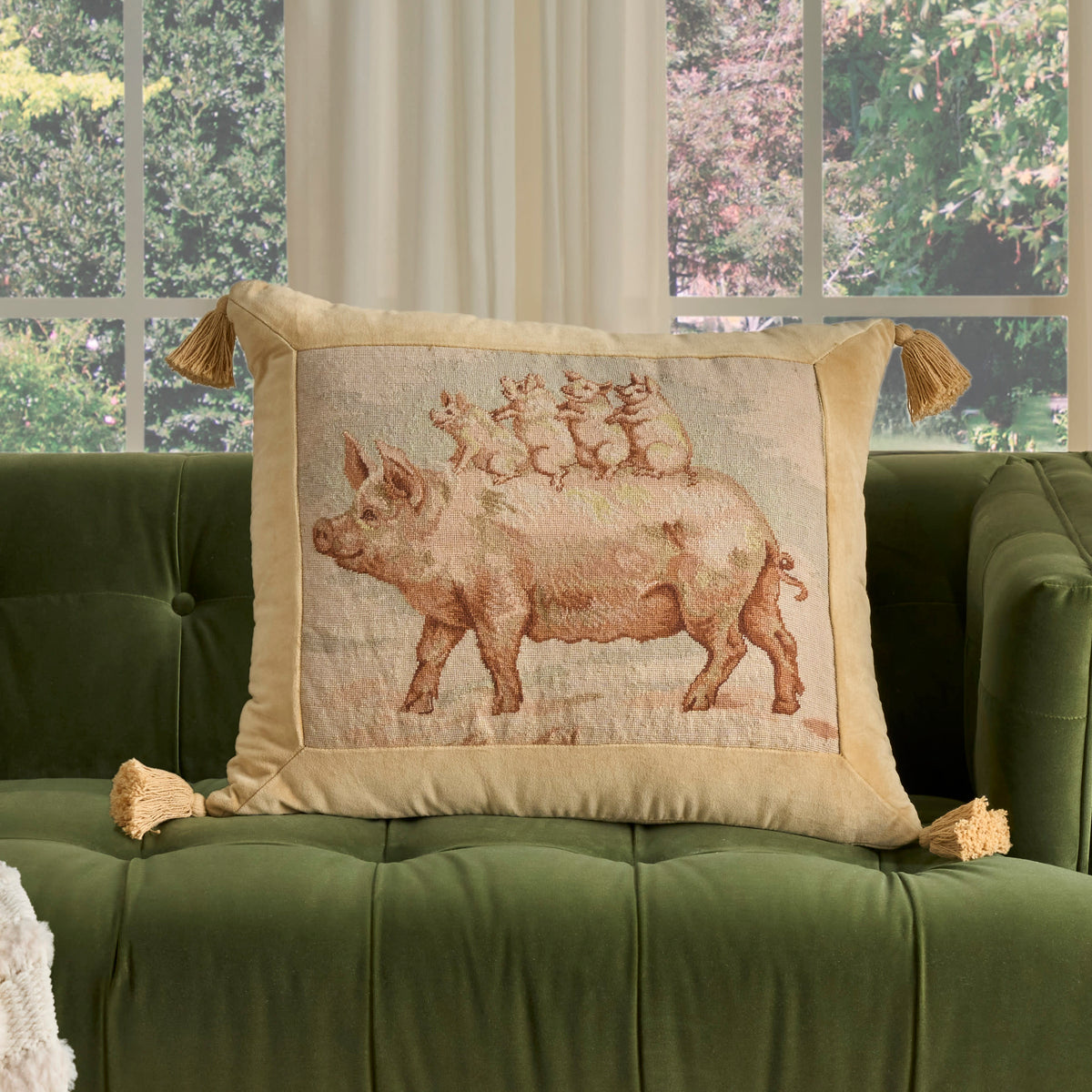 Vintage Pillow V8022 Beige 20" x 24" Throw Pillows