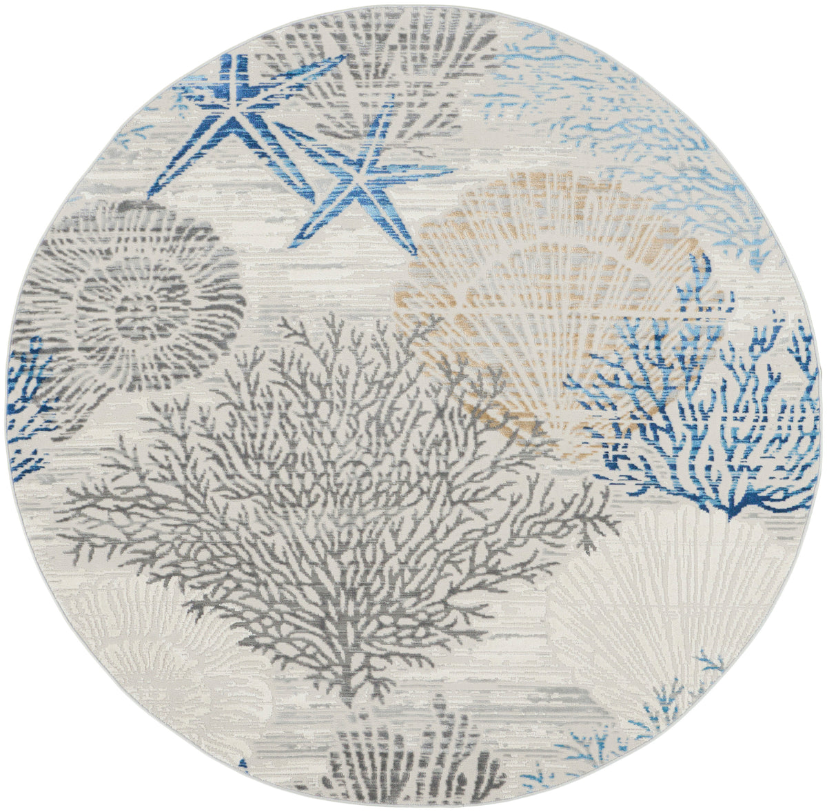 Seaside SDS04 Ivory Grey Blue Rug