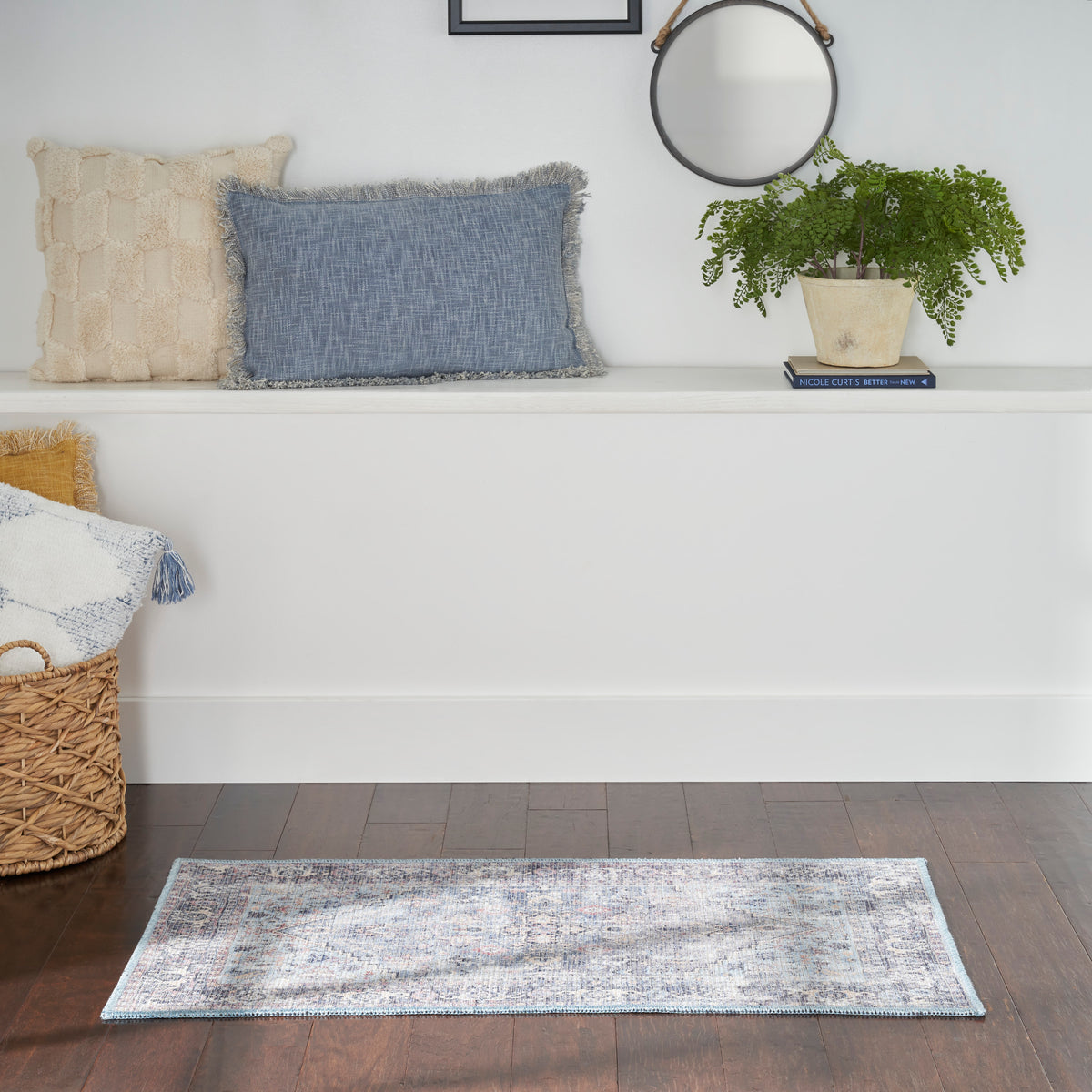 New Concept Washables SR104 Light Grey Blue Rug