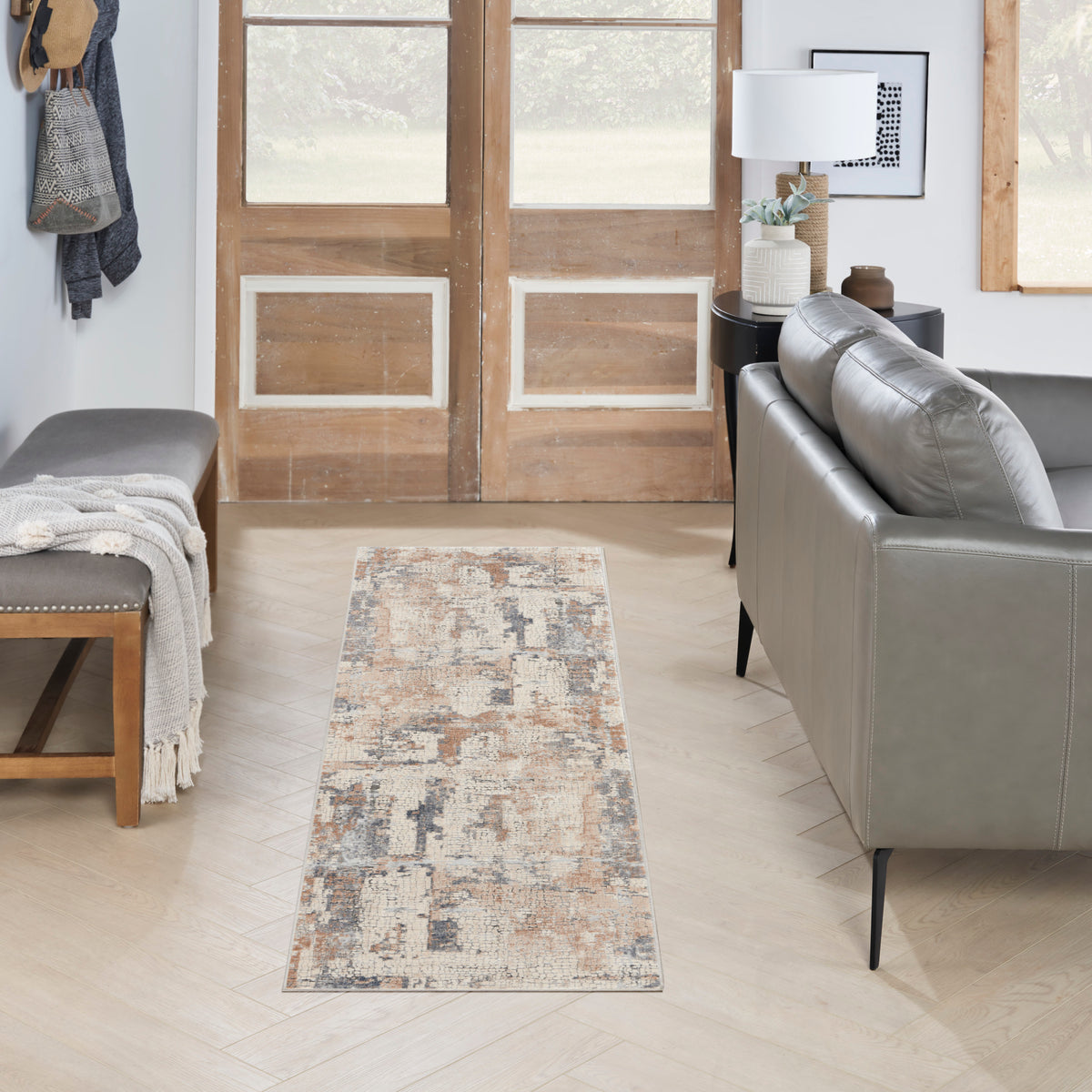 Rustic Textures RUS06 Beige Grey Rug