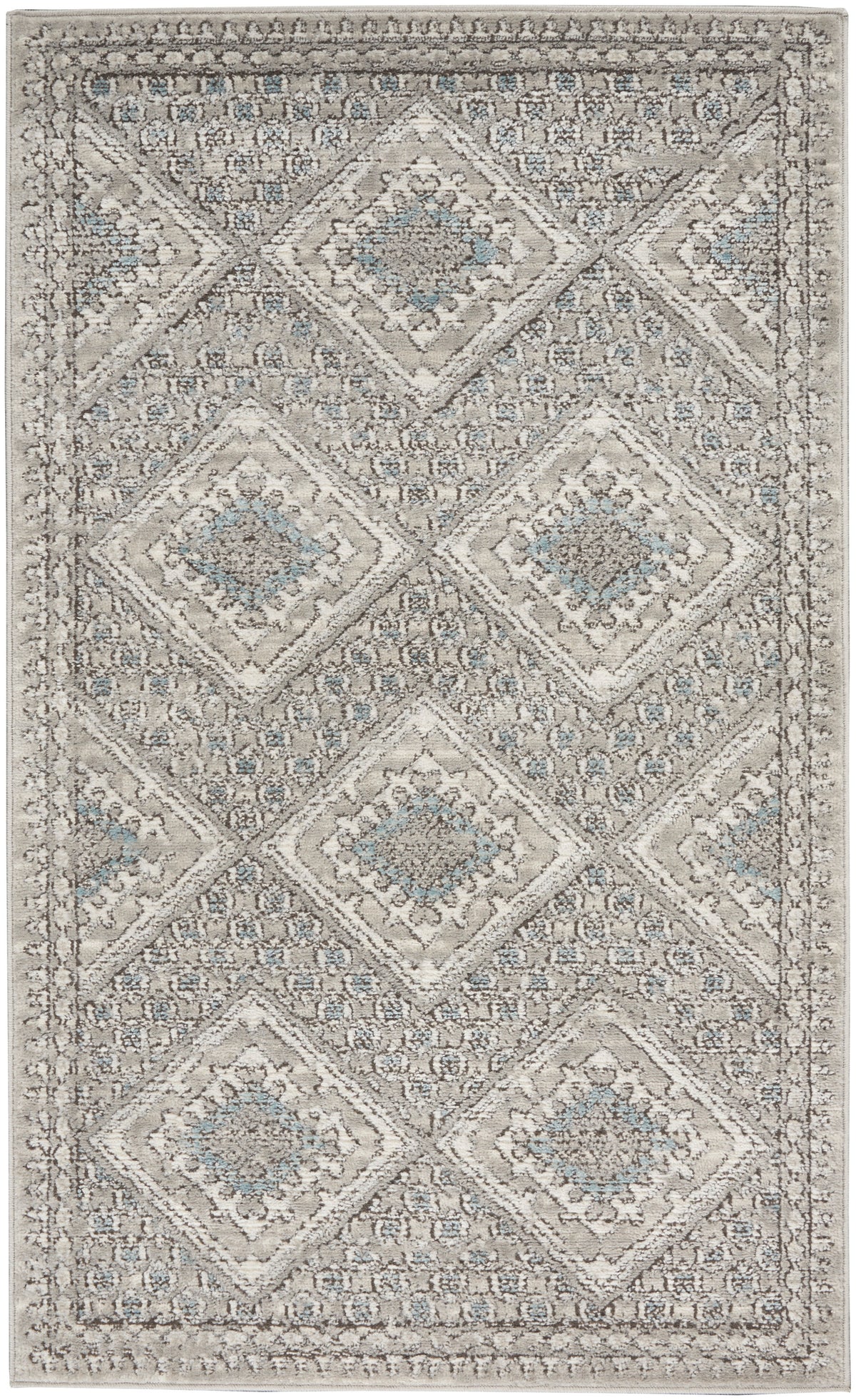Quarry QUA16 Grey Ivory Blue Rug