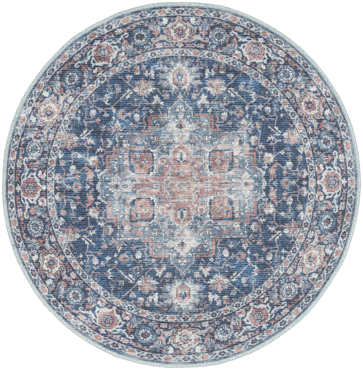 New Concept Washables SR101 Ivory Navy Rug