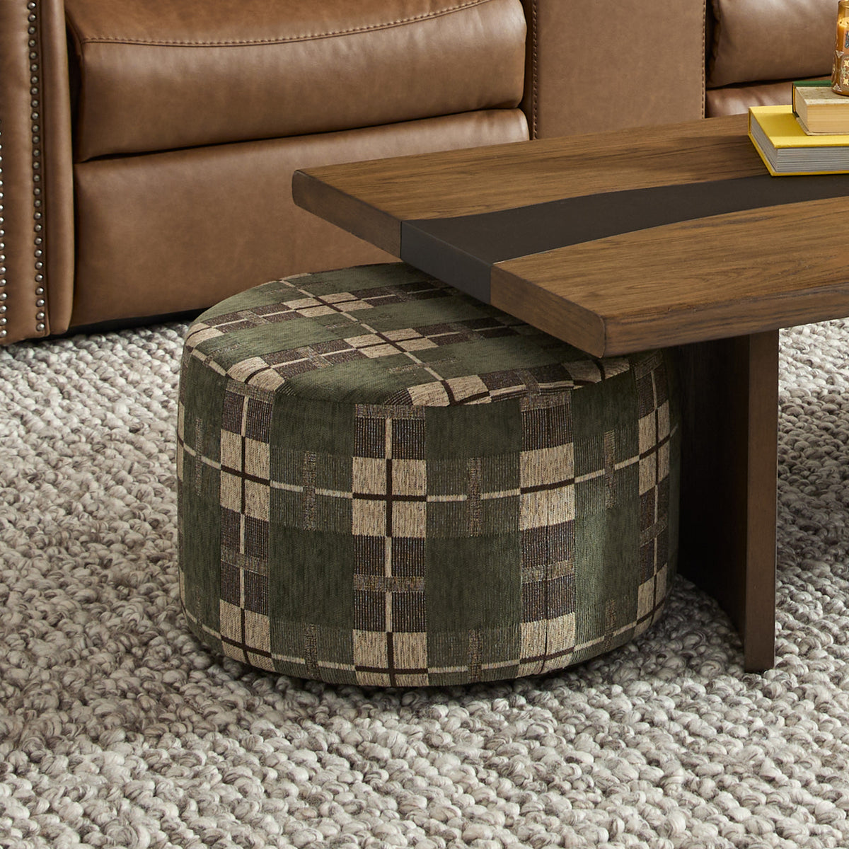 Pouf Fabric Cocktail Ottoman 22" W