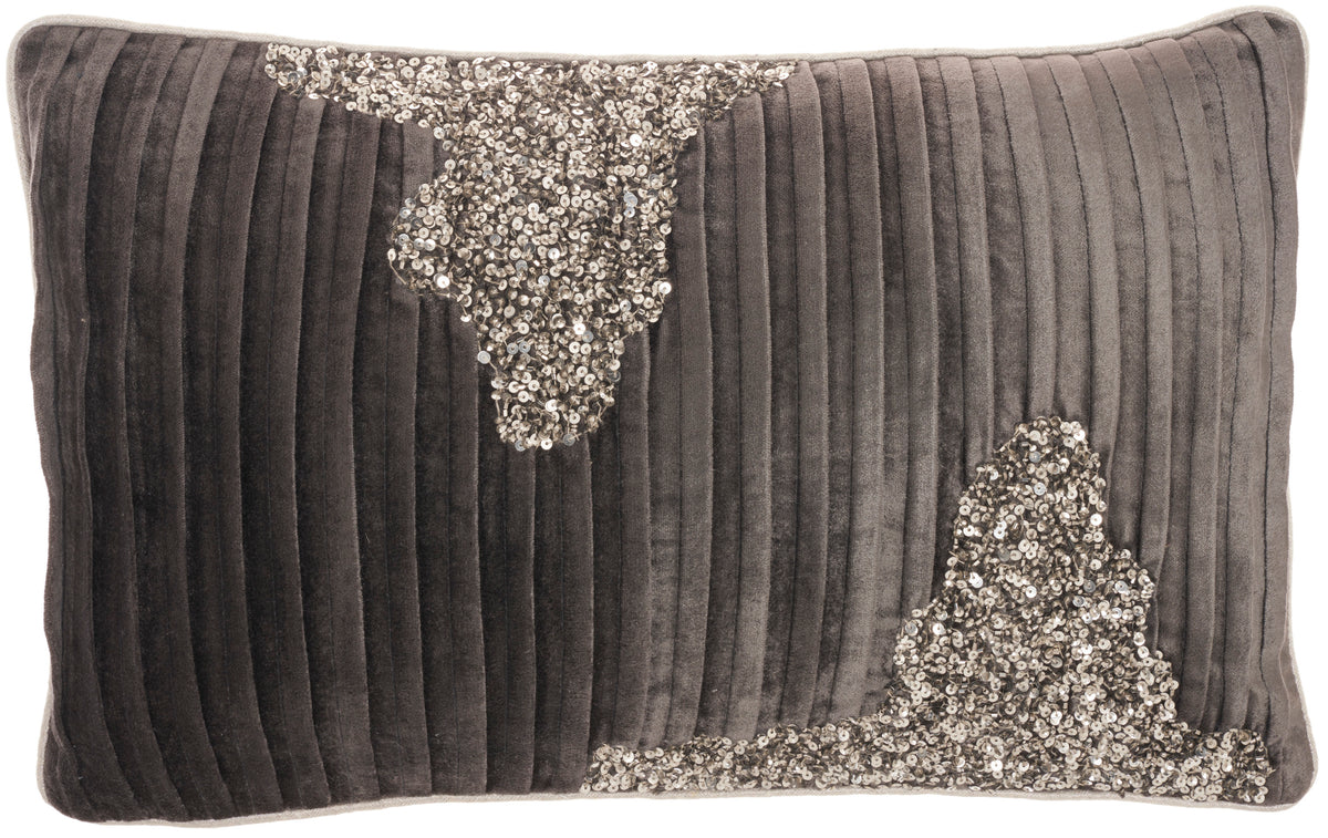 Sofia PN949 Charcoal Pewter 12" x 20" Throw Pillows