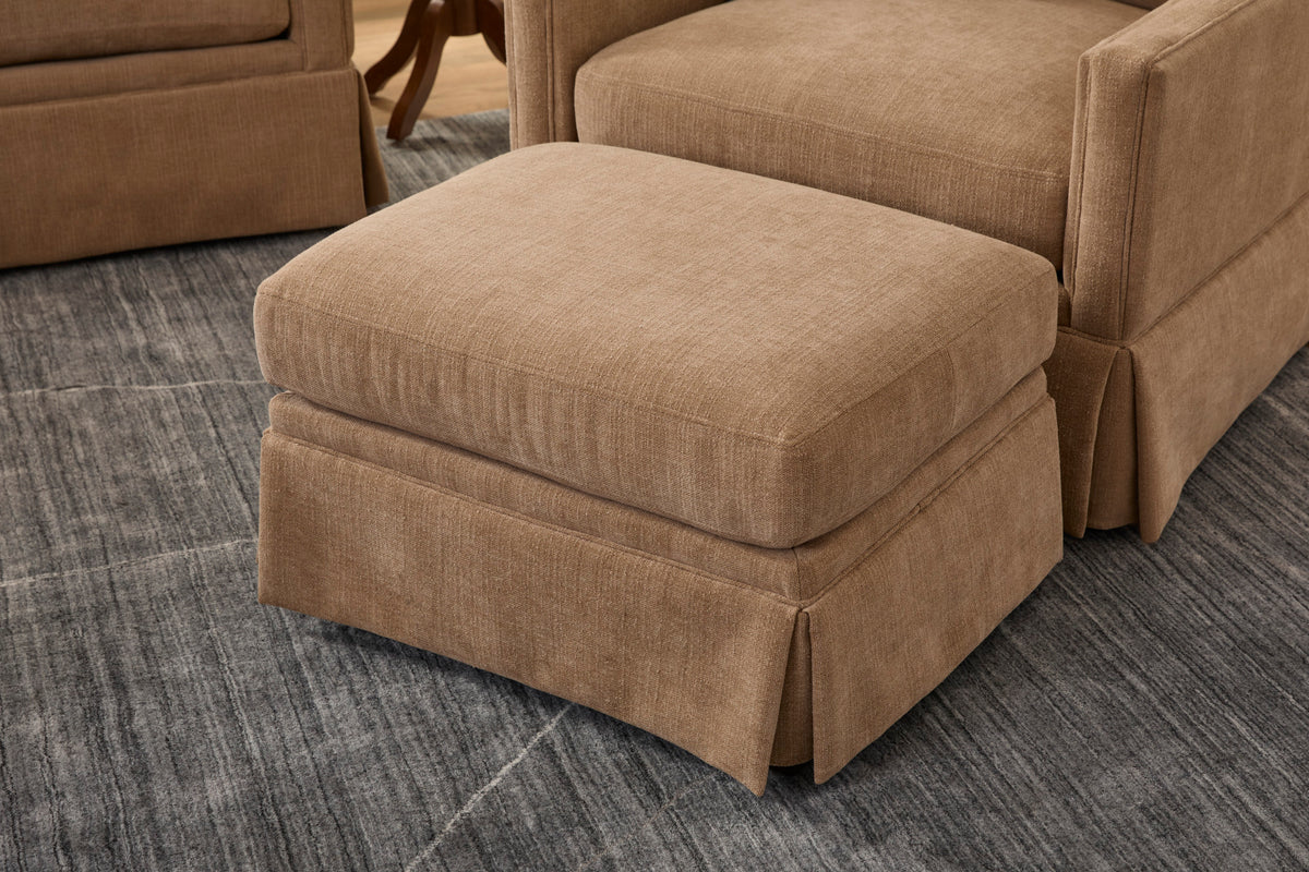 Lottie Fabric Skirted Ottoman