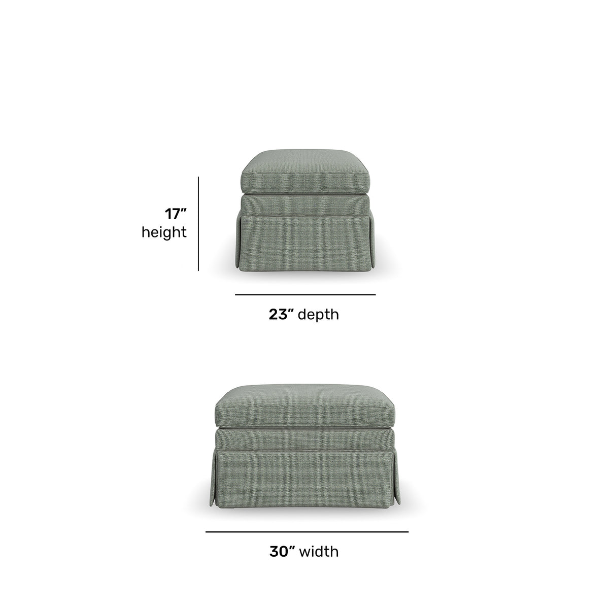 Eleanora Fabric Skirted Ottoman