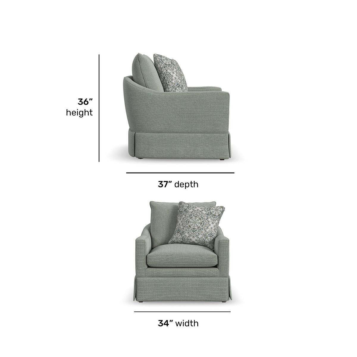 Eleanora Fabric Skirted Chair