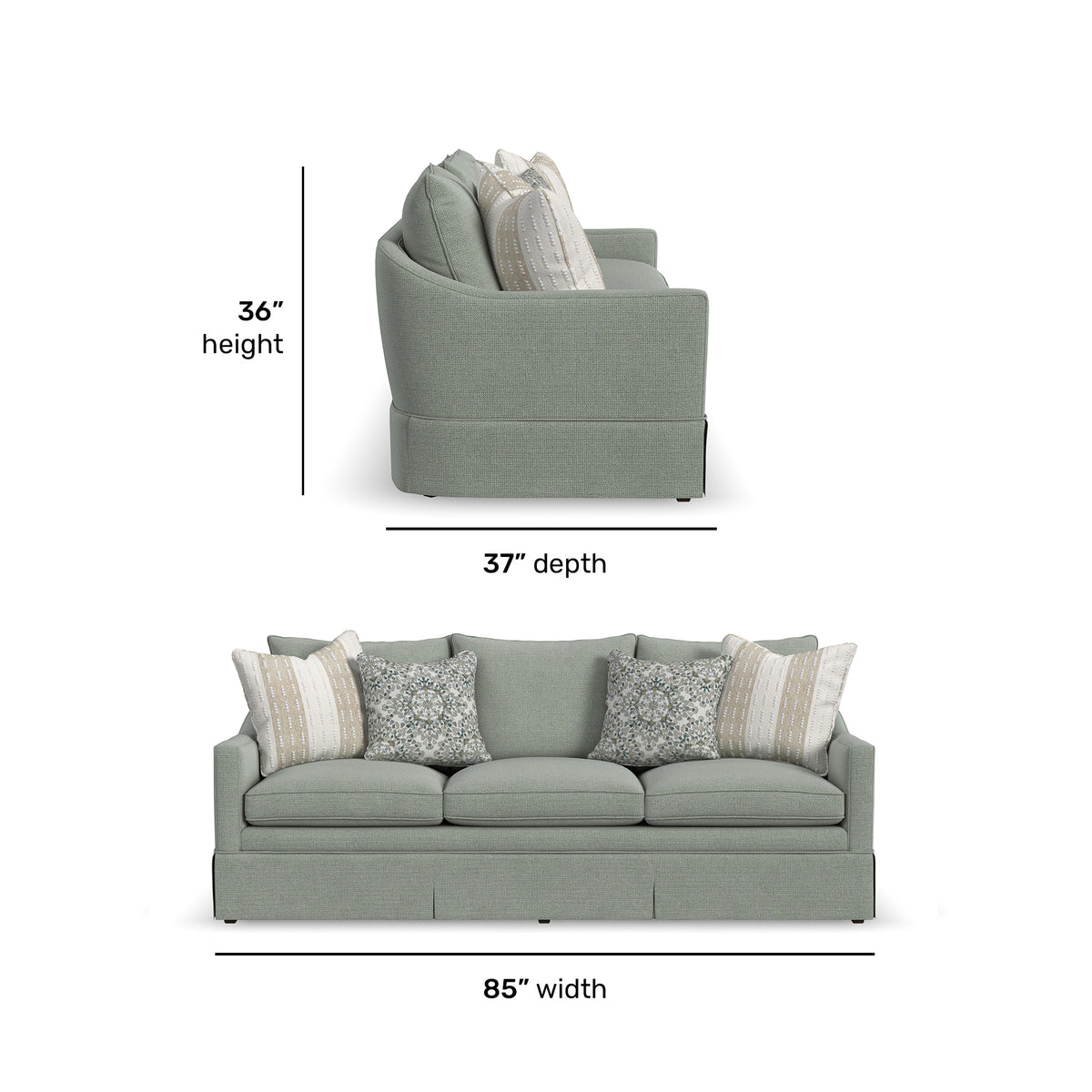 Eleanora Fabric Skirted Sofa