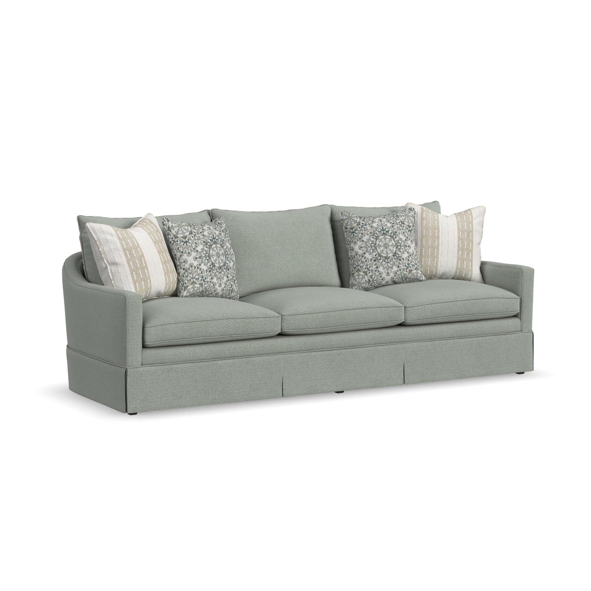 Eleanora Fabric Skirted Large Three-Cushion Sofa
