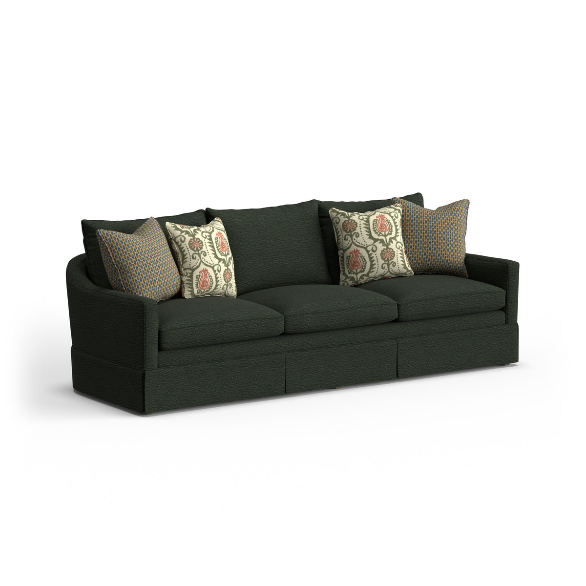 Eleanora Fabric Skirted Large Three-Cushion Sofa