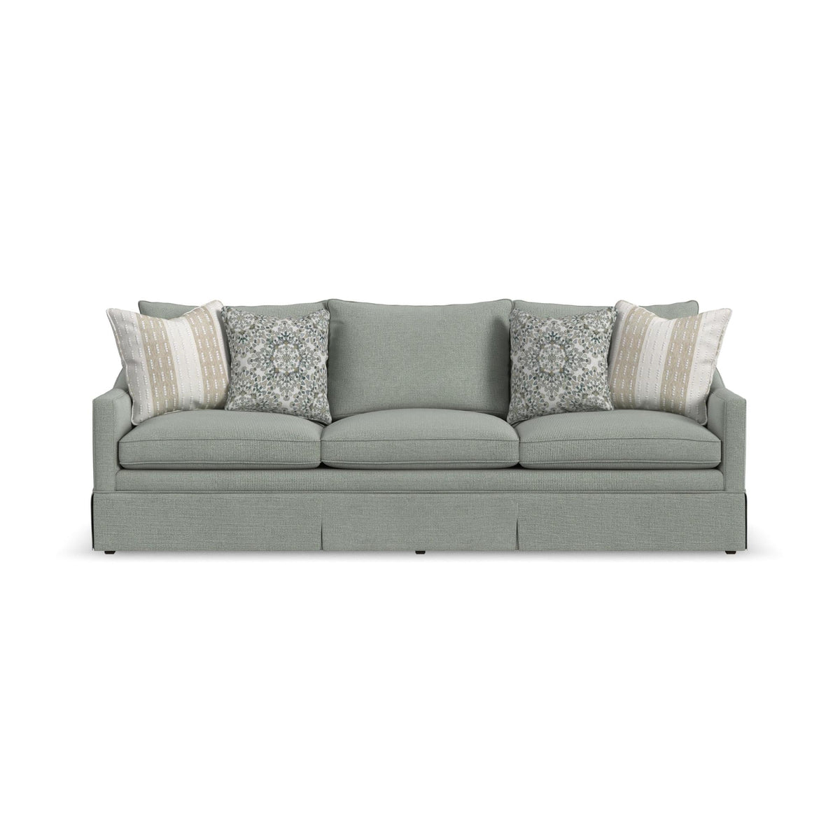 Eleanora Fabric Skirted Large Three-Cushion Sofa