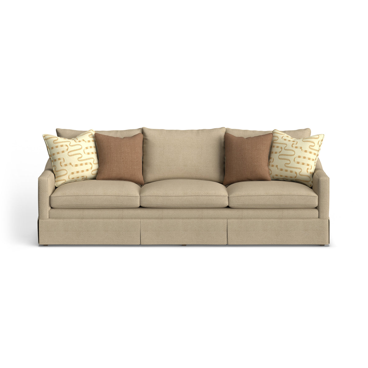 Eleanora Fabric Skirted Large Three-Cushion Sofa