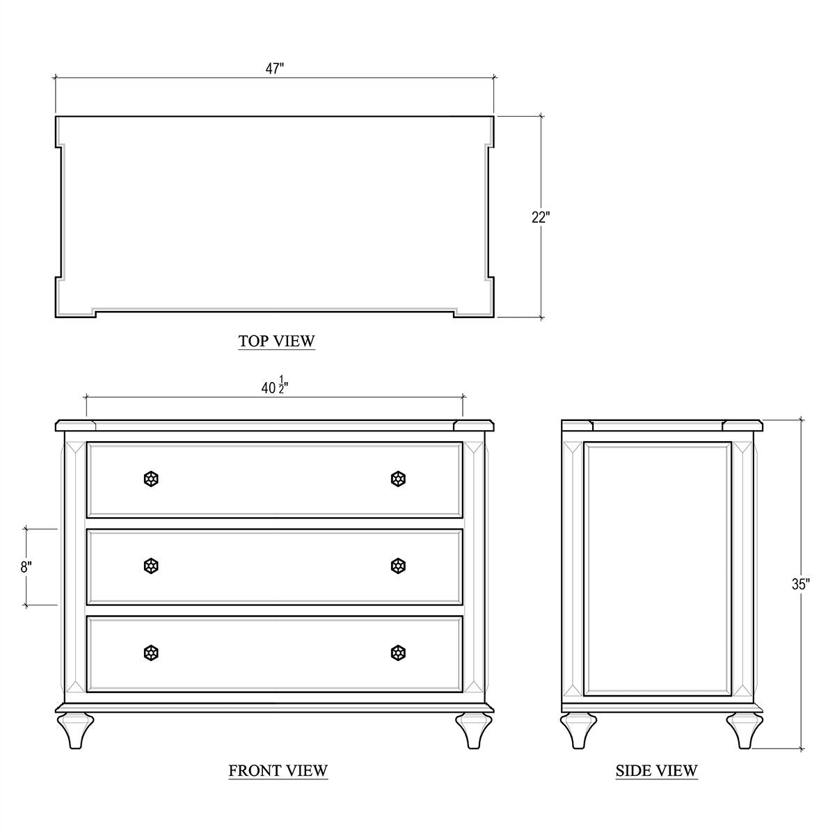 Soho 3 Drawer Dresser in Straw Wash