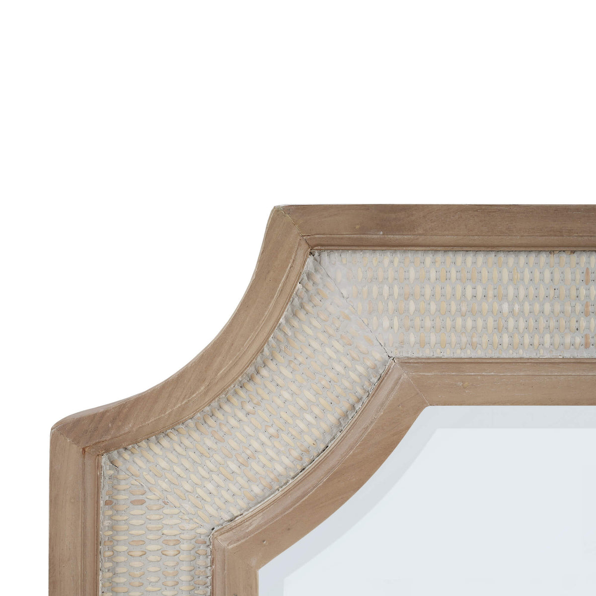 Finsbury Mirror in Sandbar w/ White Inset Rattan