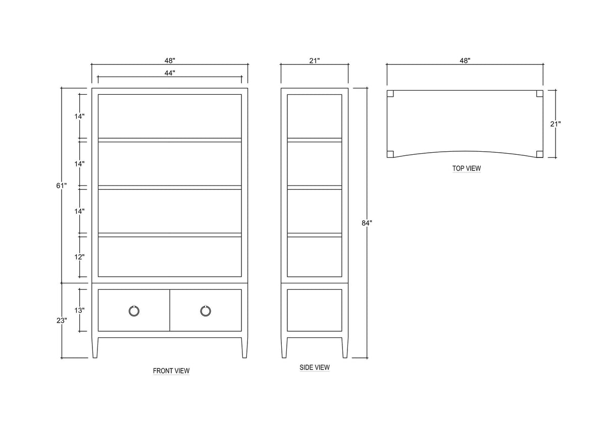 Westminster Concave Shelving Unit Linen Wrapped in Pale Blue