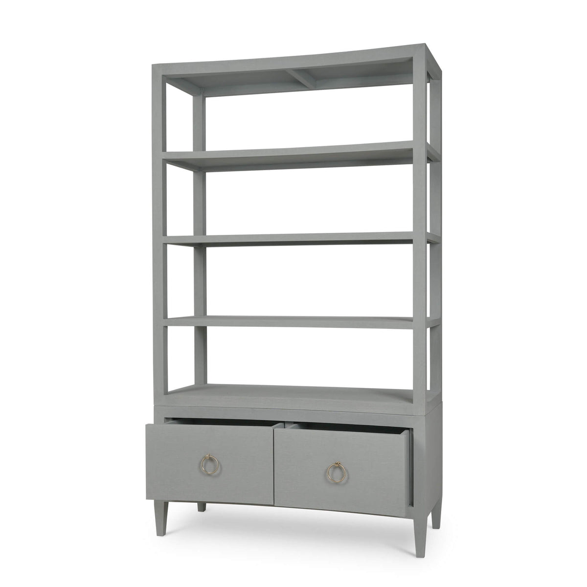 Westminster Concave Shelving Unit Linen Wrapped in Pale Blue