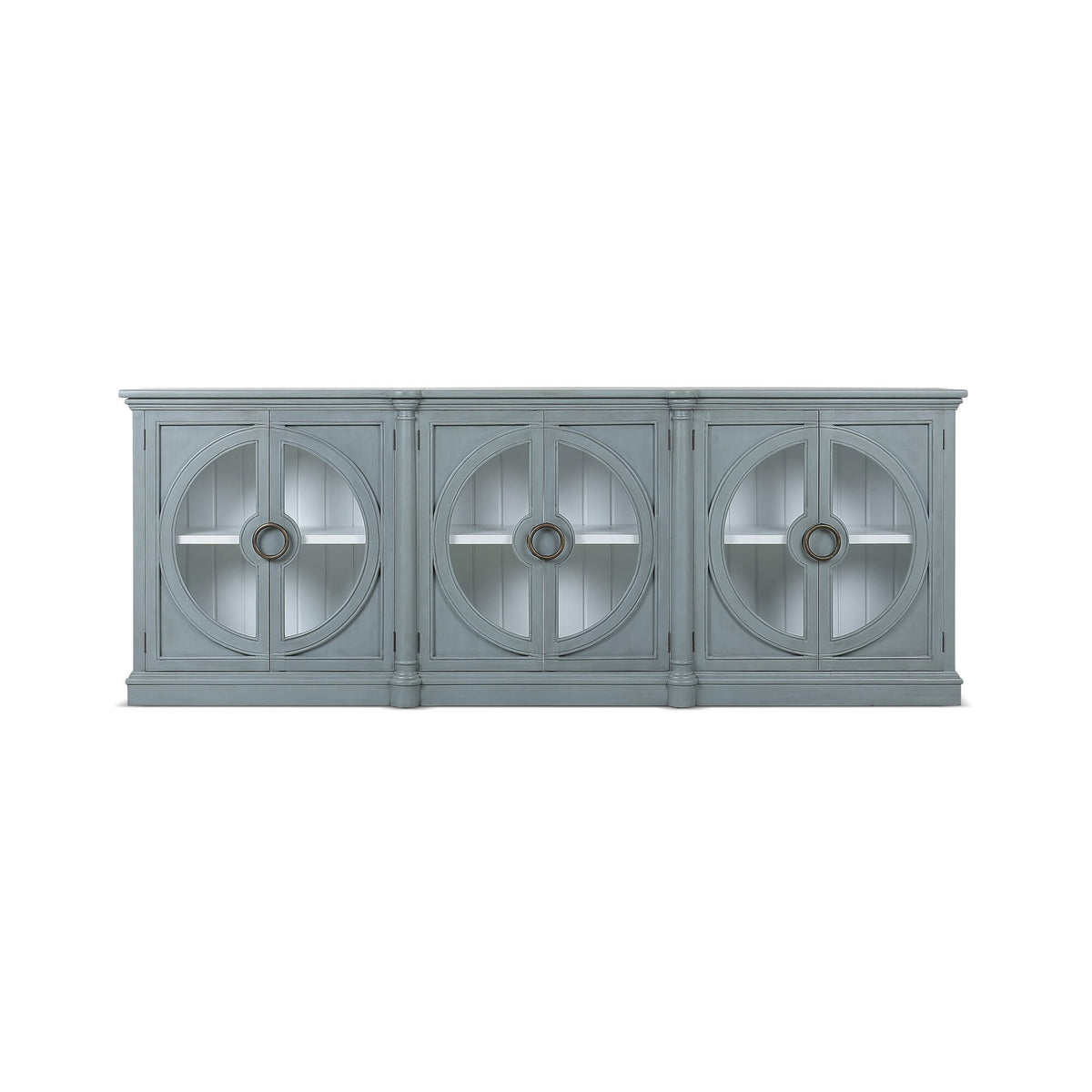 Pimlico 6 Door Sideboard in Grey Charleston w/ True White Interior