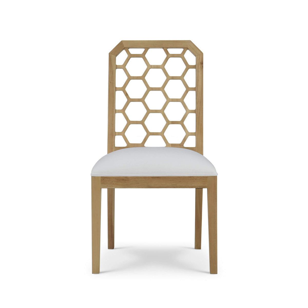 Ceylon Dining Chair in Fruitwood w/ Arctic White Performance Fabric