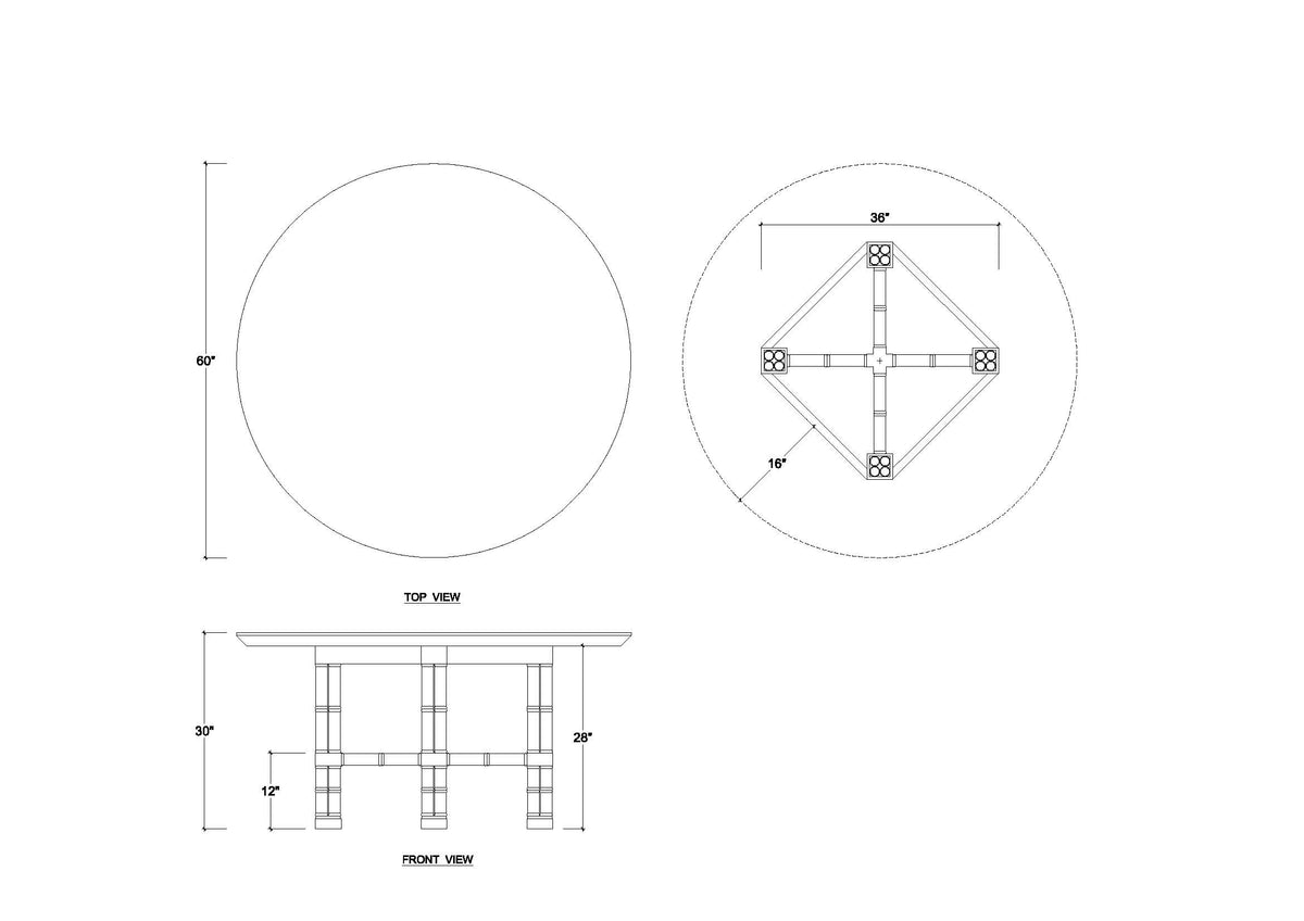 Farringdon Round Dining Table 60'' In Fruitwood