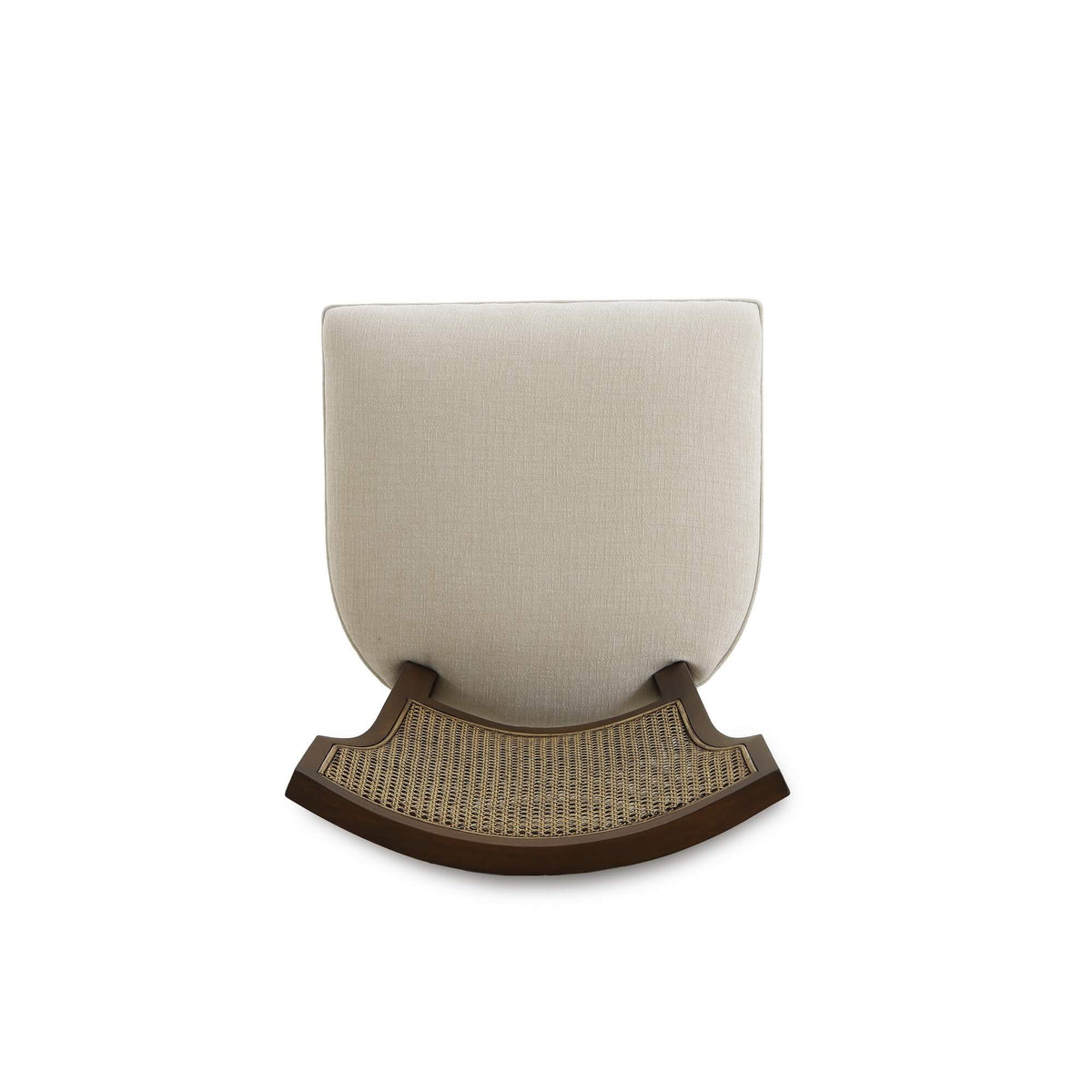 Aldgate Dining Chair in Matt Teak Brown w/ Thames Natural Performance Fabric w/ Rattan Glaze Back