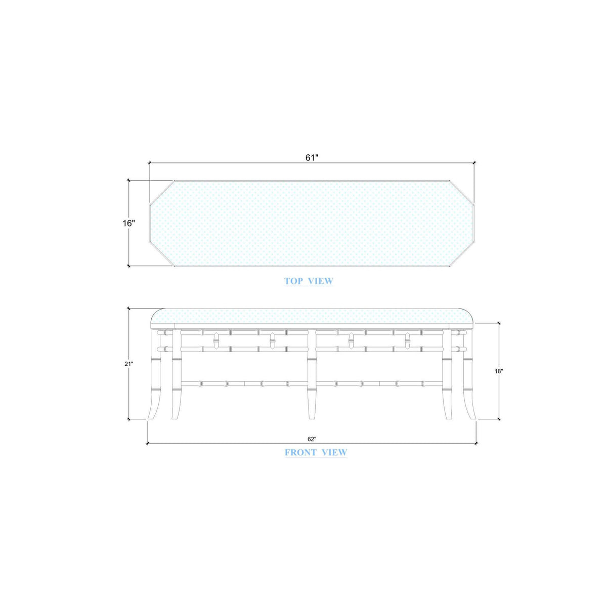 Grosvenor Bench in Architectural White w/ Thames Natural Performance Fabric