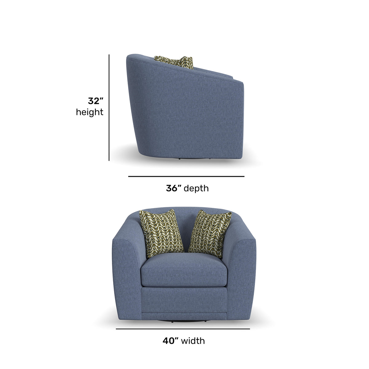 Jewel Fabric Swivel Chair