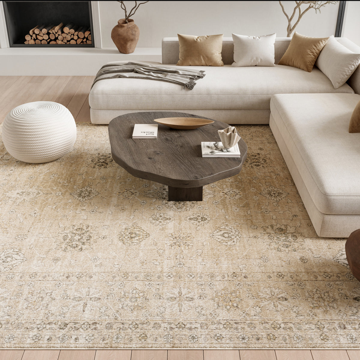 Soft Mist SMI05 Beige Grey Rug