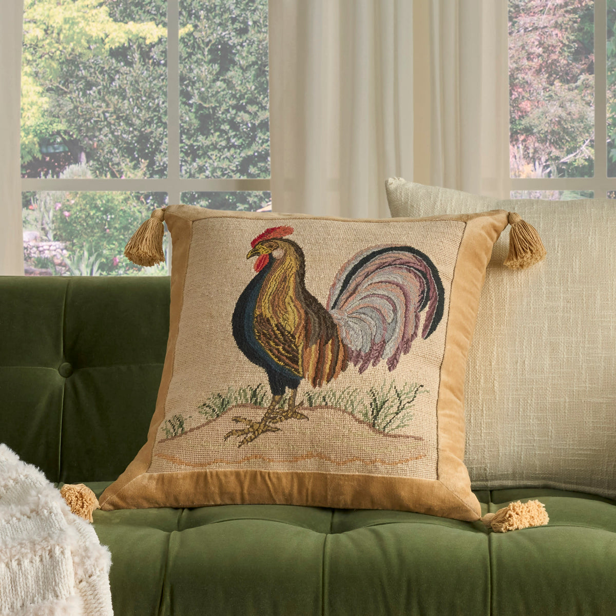Vintage Pillow V8238 Beige 20" x 20" Throw Pillows
