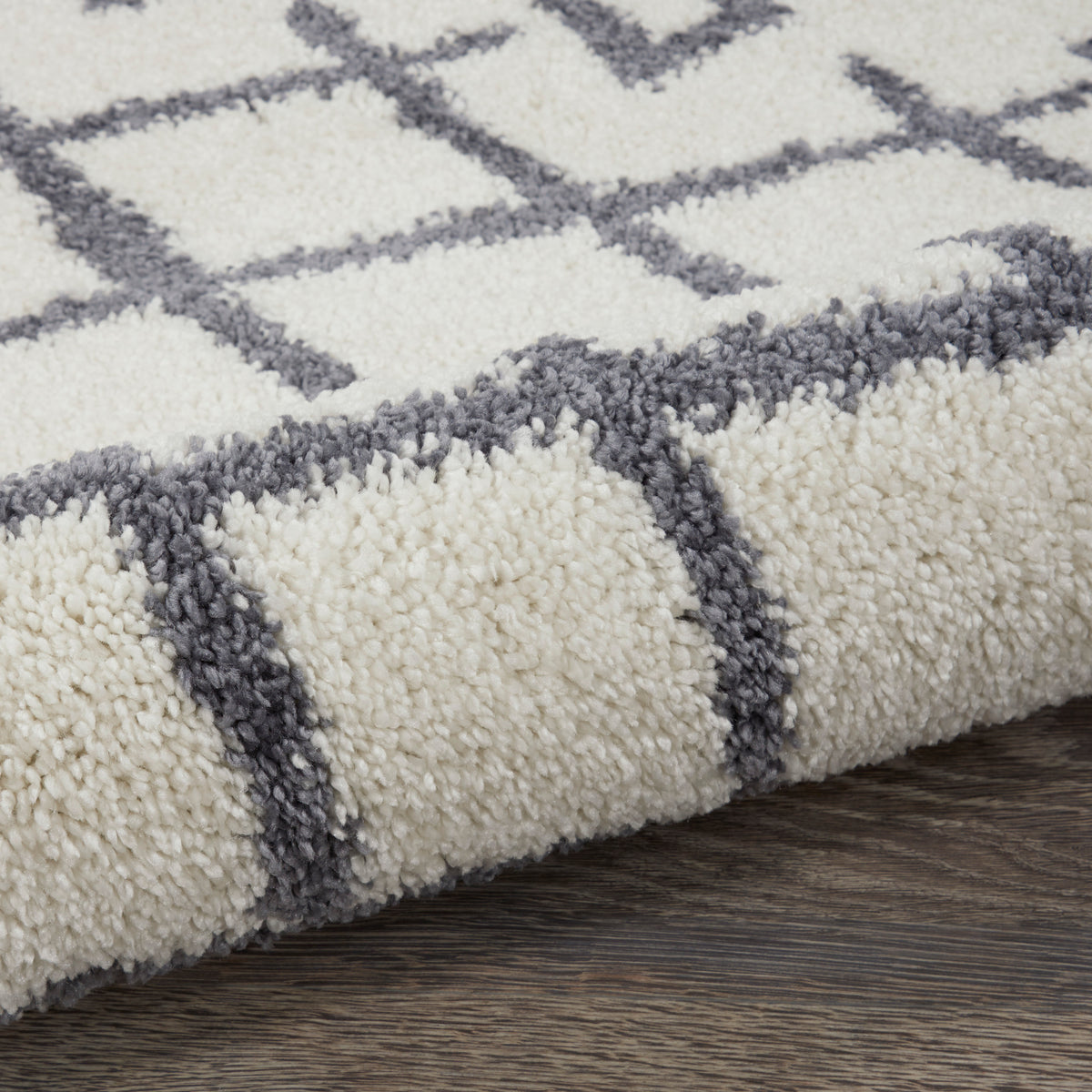 Moroccan Shag MRS01 White Rug