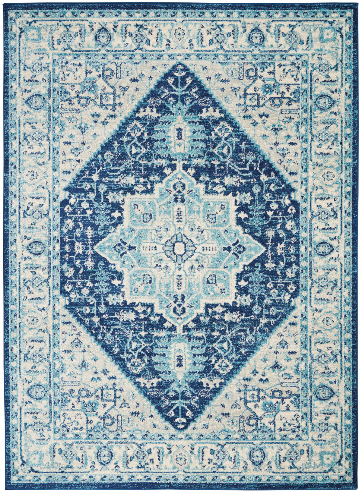 Tranquil TRA06 Ivory Navy Rug