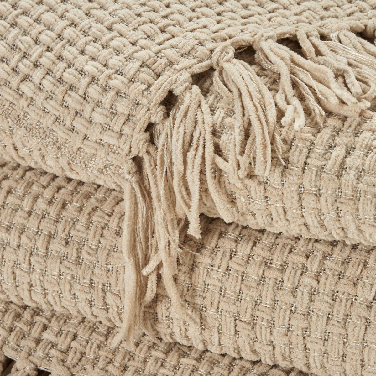 Lifestyle ZH225 Beige 50" x 60" Throw Blankets