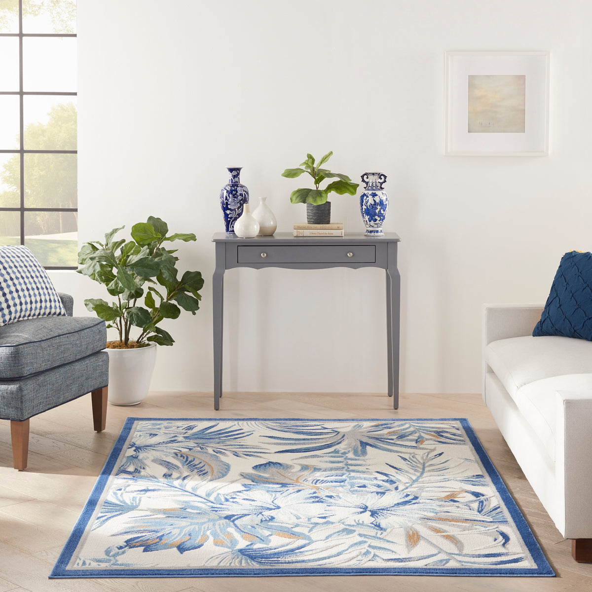 Seaside SDS02 Ivory Blue Rug