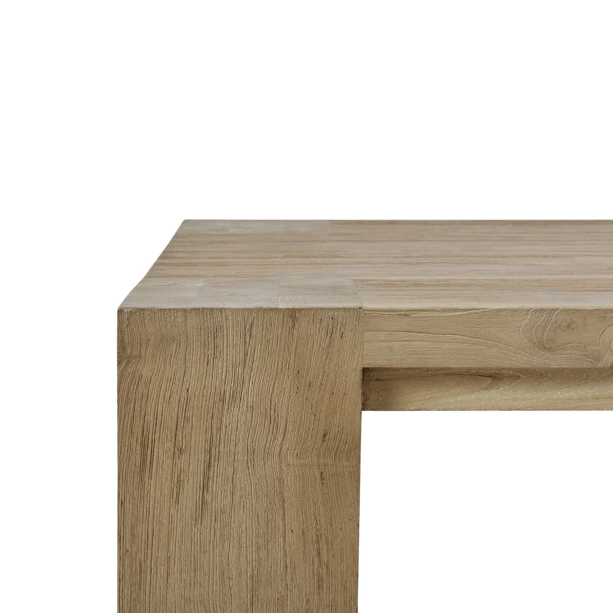 Tuscan Rustic Distressed Teak Coffee Table in Teak Natural w/ Weathered Teak Distressing