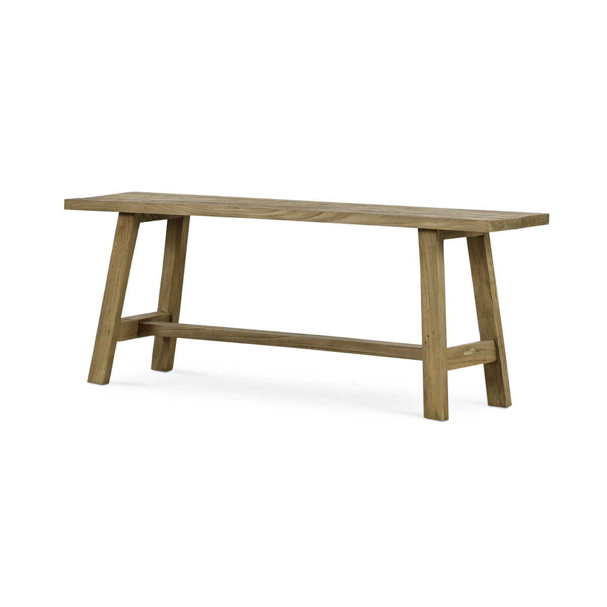 Tuscan Rustic Distressed Teak Bench in Teak Natural w/ Weathered Teak Distressing