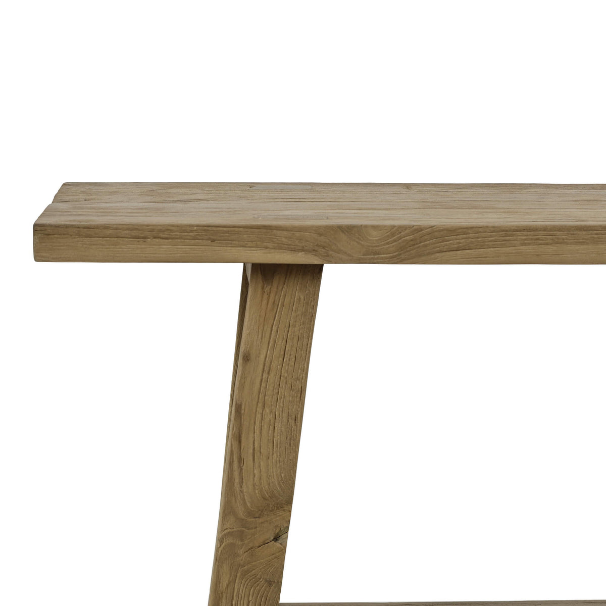 Tuscan Rustic Distressed Teak Bench in Teak Natural w/ Weathered Teak Distressing