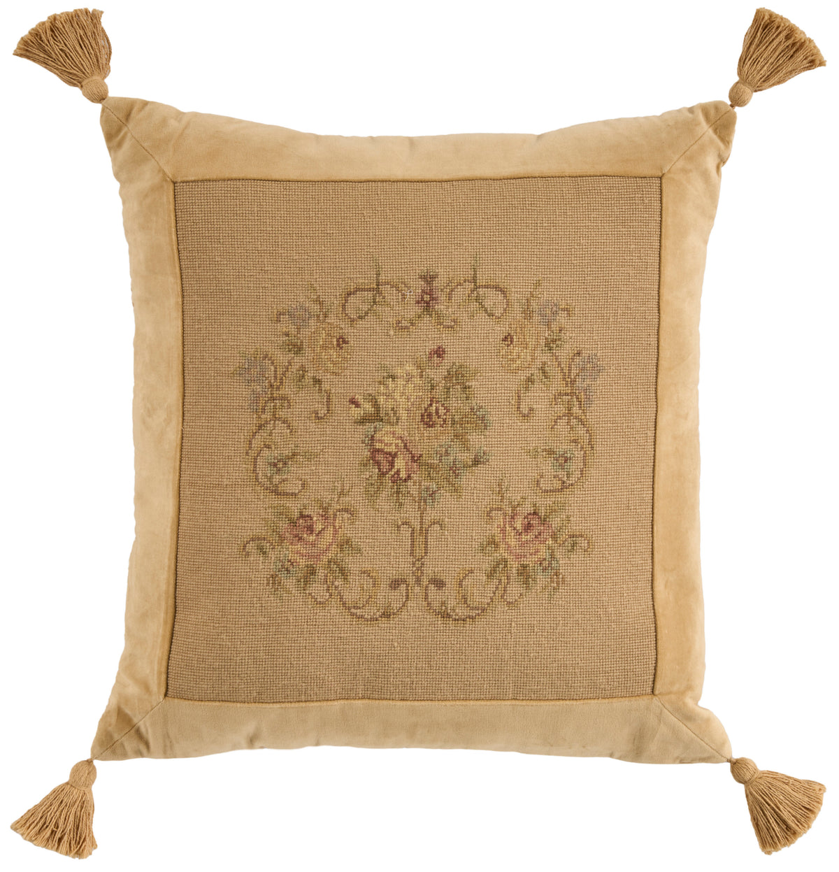 Vintage Pillow VAN4 Beige 22" x 22" Throw Pillows