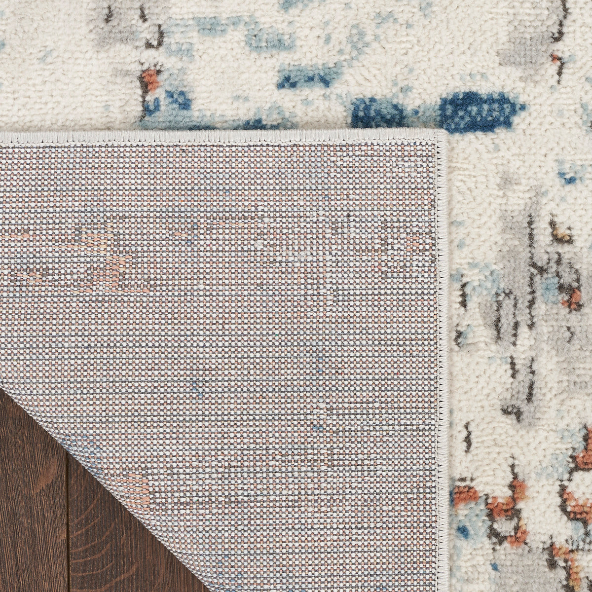 Quarry QUA01 Beige Blue Rust Rug