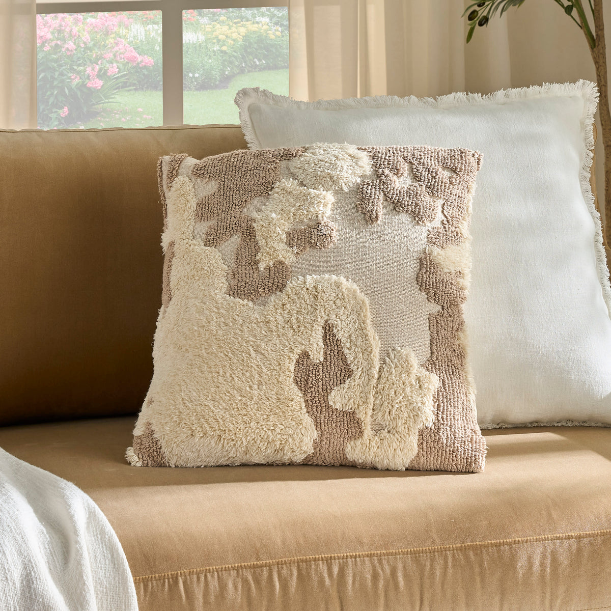 Lifestyle RC039 Beige 18" x 18" Throw Pillows