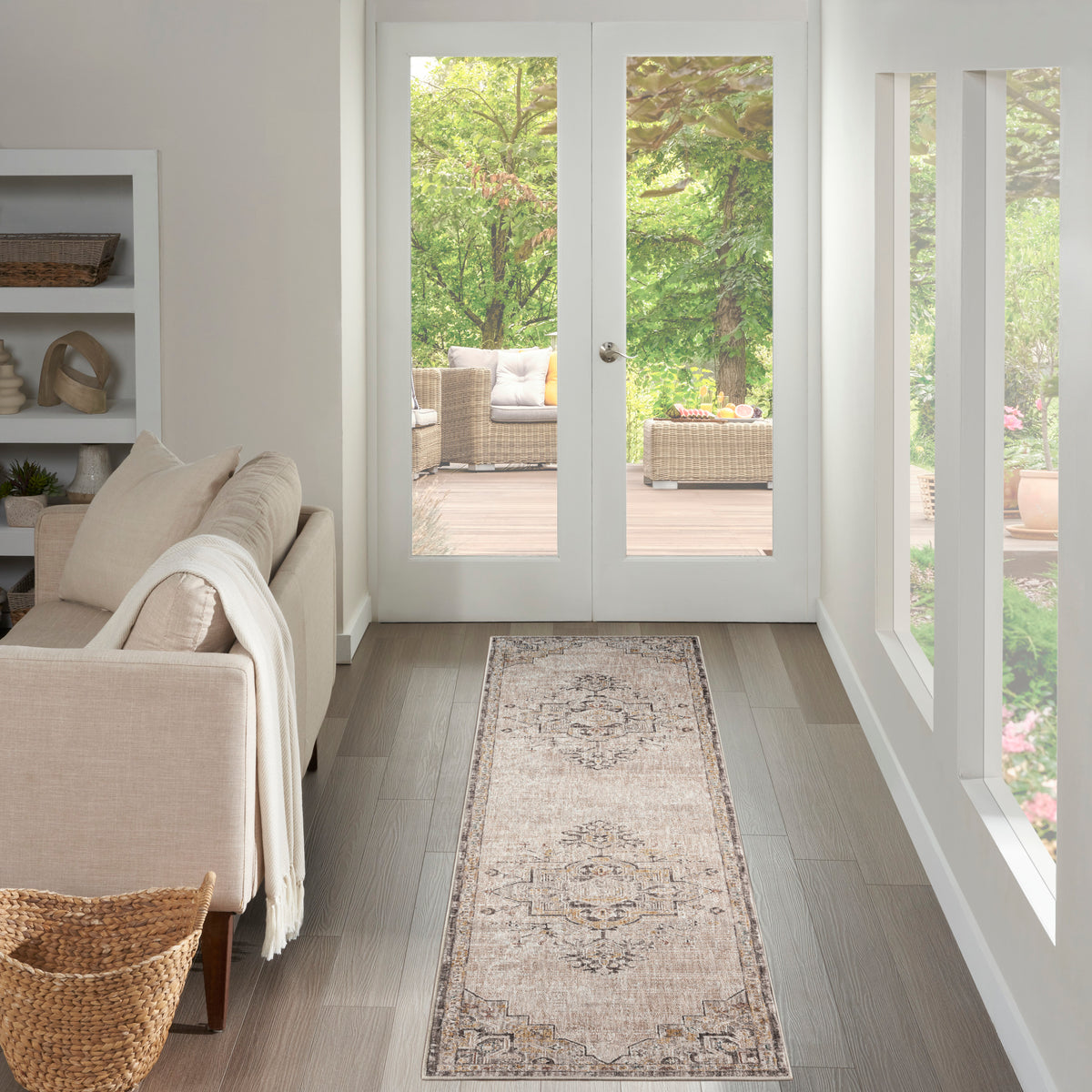 Antique Fusion ANF01 Ivory Charcoal Rug